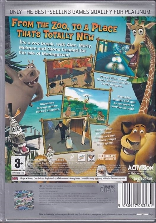 Madagascar - PS2 (B Grade) (Genbrug)